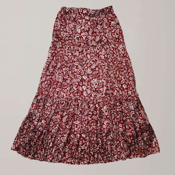 Zara Skirt Women's Size XS Midi Ditsy Floral A-line Flare Slits Side Cottage - Picture 1 of 5